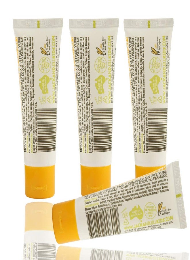 Jack N' Jill Natural Toothpaste for Baby and Infants - Fluoride Free Training Toothpaste, 40% Xylitol, BPA Free - Banana, 1.76 oz (Pack of 4) - Image 2